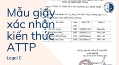 Mẫu giấy xác nhận kiến thức về an toàn thực phẩm (vsattp)