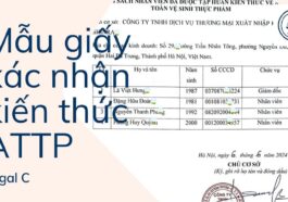 Mẫu giấy xác nhận kiến thức về an toàn thực phẩm (vsattp)