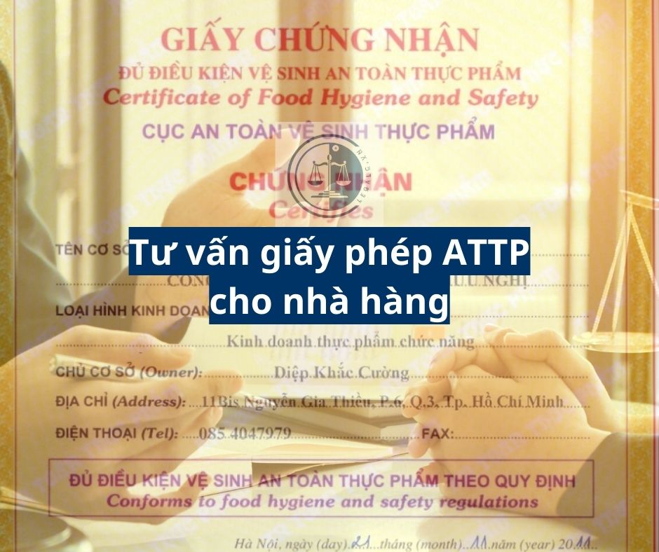 Tư vấn giấy phép an toàn vệ sinh thực phẩm cho nhà hàng