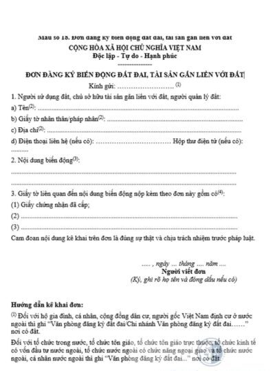 Thủ tục đính chính sổ đỏ ( đính chính giấy chứng nhận quyền sử dụng đất ) 2026 Mẫu đơn đăng ký đính chính giấy chứng nhận quyền sử dụng đất