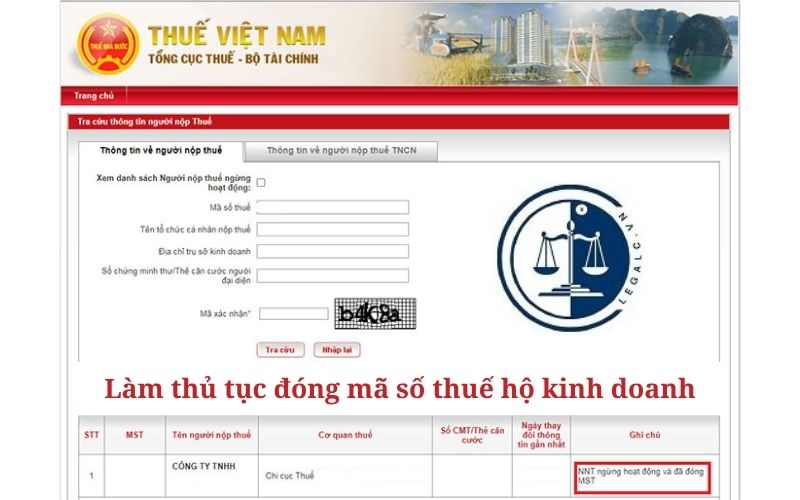 Làm thủ tục đóng mã số thuế hộ kinh doanh khi giải thể hộ kinh doanh